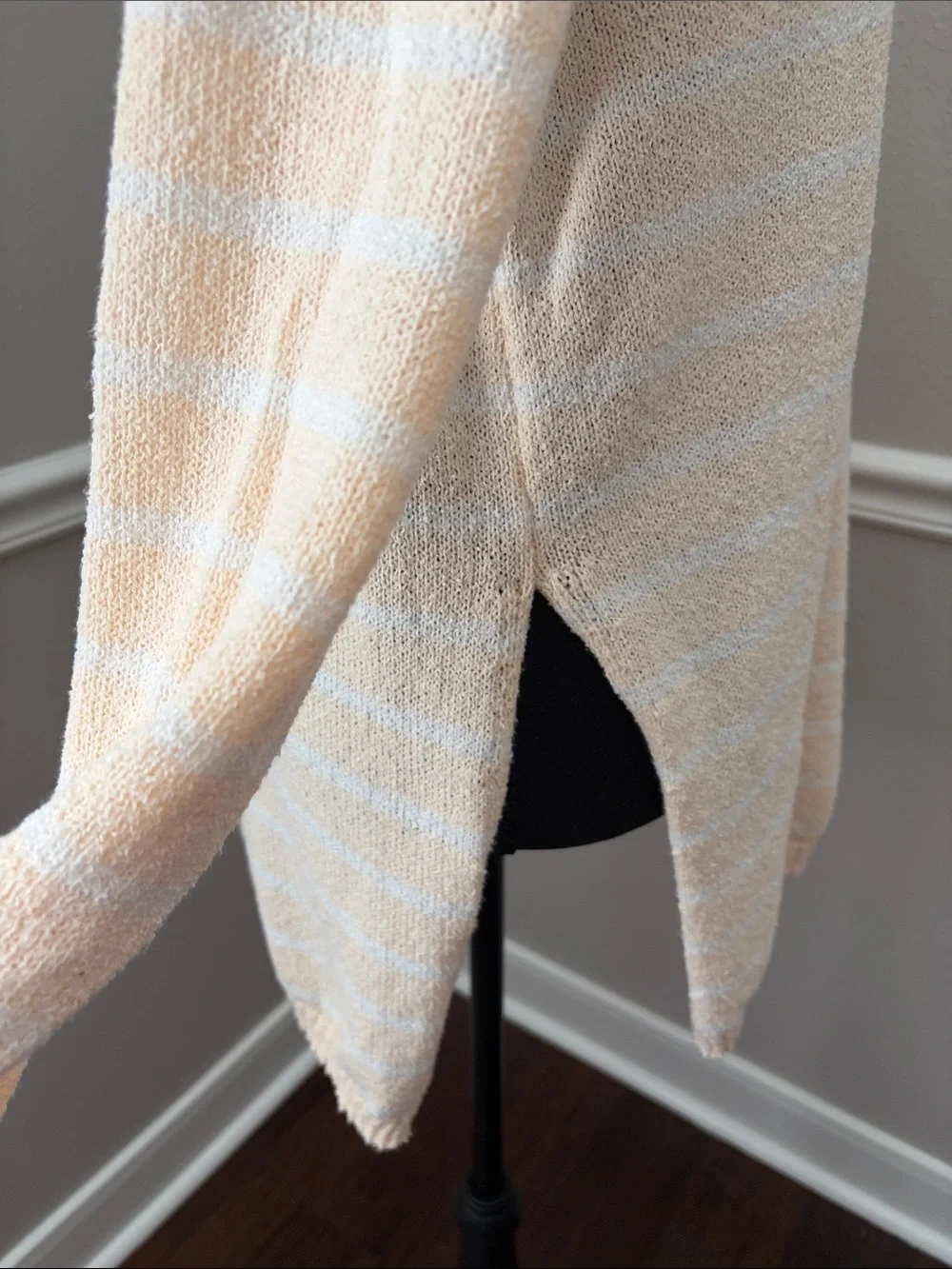 Cream & White Striped Women's Cozy Crewneck Sweater Set